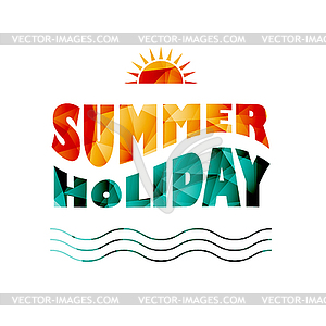 Colored summer holiday text - vector clip art
