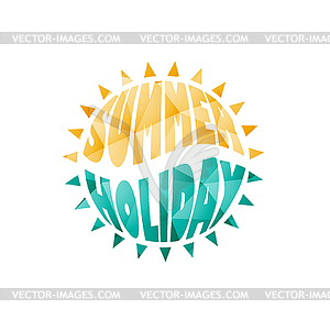 Colored summer holiday text - vector clipart / vector image