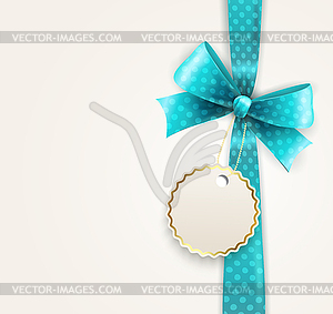 Blue polka dots bow - vector clip art