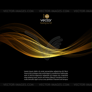 Shiny color waves over dark backgrounds - vector image