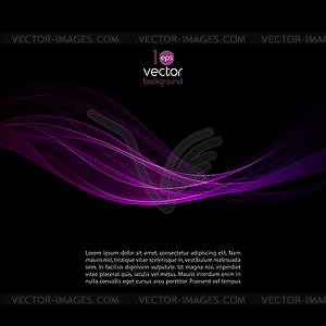 Shiny color waves over dark backgrounds - vector clip art