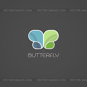 Abstract butterfly symbol - vector image