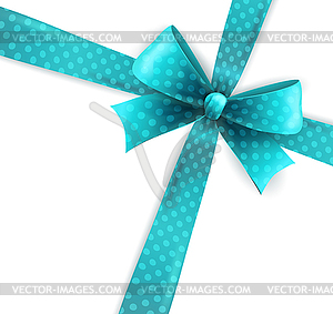 Blue polka dots bow - vector clip art