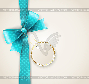 Blue polka dots bow - vector clipart
