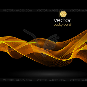 Блестящие цветные волны на темном фоне - изображение в векторе