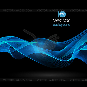 Блестящие цветные волны на темном фоне - изображение в векторном формате