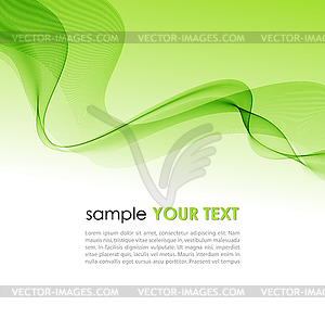 Abstract colorful background green smoke wave - vector clipart