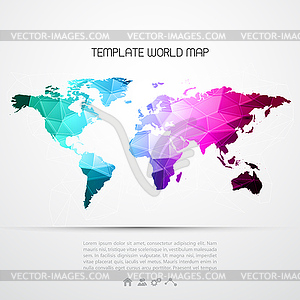 Abstract background with world map - vector image