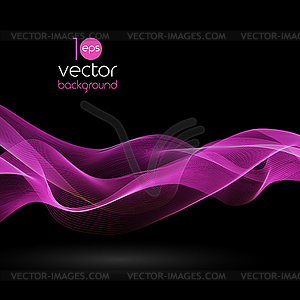 Shiny color waves over dark backgrounds - vector clip art