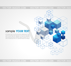 Abstract blue cubes background - vector image