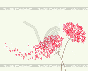 Romantic background with flowers hydrangea - vector image