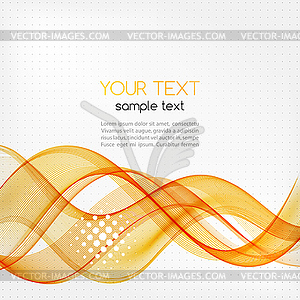 Abstract transparent orange wave background - vector clip art