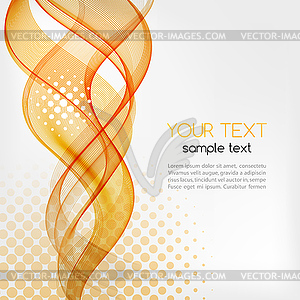 Abstract transparent orange wave background - vector clipart