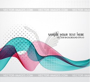 Abstract transparent wave background with halftone - vector image