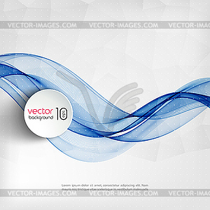 Abstract blue transparent wave background - vector EPS clipart