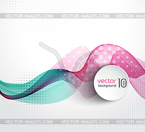 Abstract transparent wave background with halftone - vector clip art