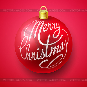 Merry Christmas Bauble with Lettering design - vector clipart
