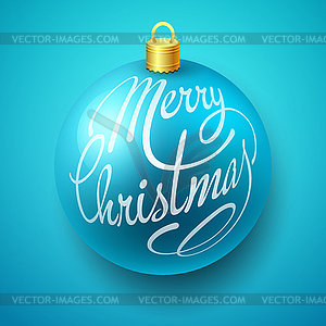 Merry Christmas Bauble with Lettering design - vector image