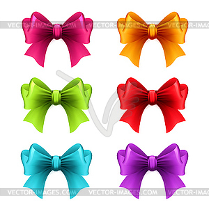 Set of holiday ribbon with bow - vector image