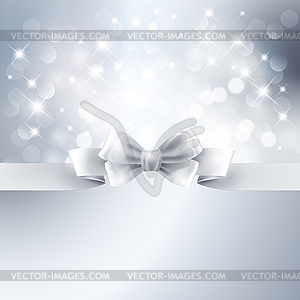 Abstract silver light background with white ribbon - vector clip art