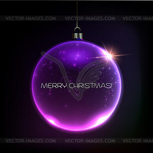 Merry Christmas Bauble greeting card - vector image