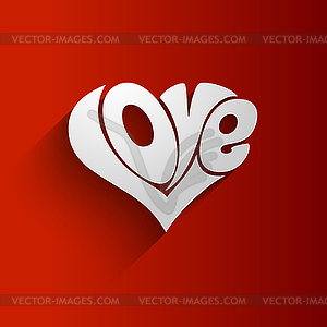 Valentines Card with love lettering - vector image