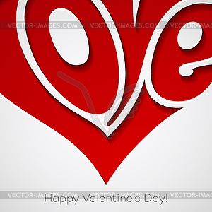 Valentines Card with love lettering - vector clip art