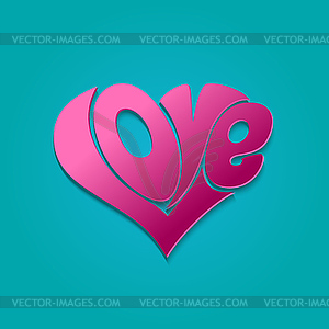 Valentines Card with love lettering - vector clip art