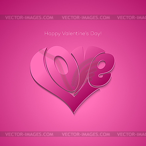 Valentines Card with love lettering - vector clipart