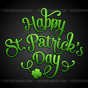 Typographic Saint Patrick`s Day Greeting Card - stock vector clipart