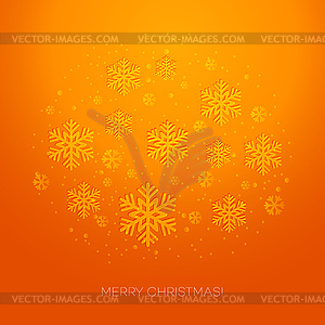 Merry Christmas greeting card with snowflakes - vector image