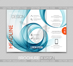 Abstract transparent fractal wave template - vector image