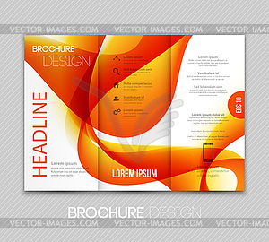 Abstract transparent fractal wave template - vector image