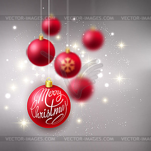 Merry Christmas Bauble greeting card - vector image