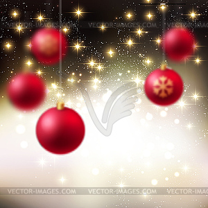 Merry Christmas Bauble greeting card - vector clip art