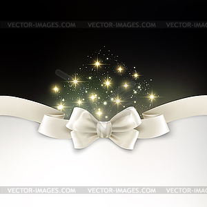 Holiday light Christmas background with white silk - vector image