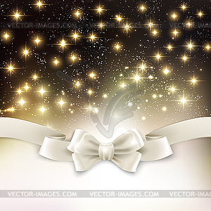 Holiday light Christmas background with white silk - royalty-free vector image