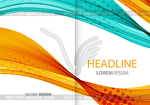 Abstract color lines background. Template brochure - vector image