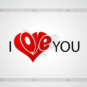 Valentines Card with heart - vector clipart