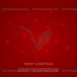 Merry Christmas greeting card with snowflakes - vector clipart