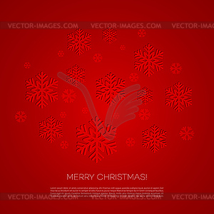 Merry Christmas greeting card with snowflakes - vector image