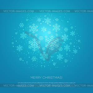 Merry Christmas greeting card with snowflakes - vector image