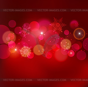 Abstract Christmas light background with bokeh - vector image