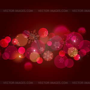 Abstract Christmas light background with bokeh - vector clip art