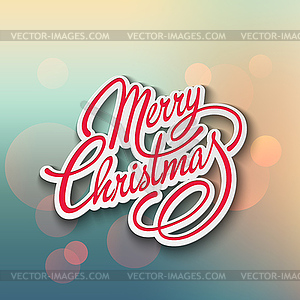 Merry Christmas Lettering. Retro design - vector clip art