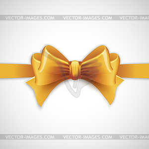 Gold holiday ribbon with bow - vector clipart