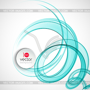 Abstract transparent fractal wave template - vector image