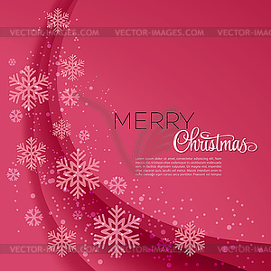 Merry Christmas greeting card with snowflakes - vector clipart