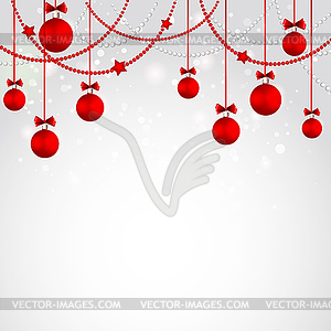 Merry Christmas greeting card with bauble. - vector clip art