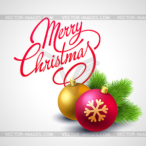 Merry Christmas card with Lettering - vector clipart / vector image